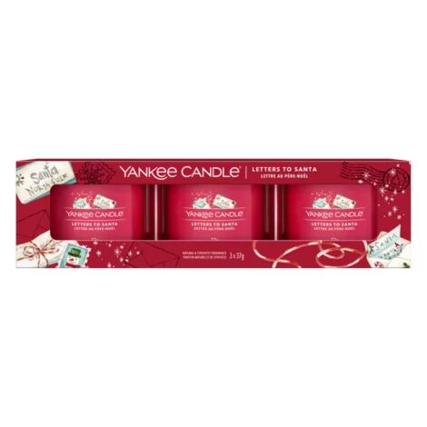 YANKEE CANDLE 3 filled votive Letters to santa