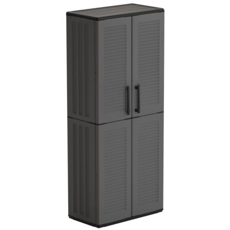 ARMADIO ALTO IN POLIPROPILENE CON 2 ANTE E 3 RIPIANI 68 X 37 X H163 CM