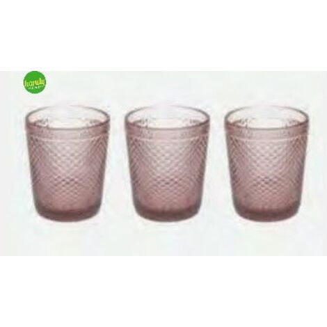 Set 3 bicchieri diamante Tognana ciclamino vetro 300ml