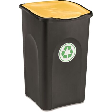 Stefanplast Pattumiera Ecogreen 37x37x56cm 50Lt Nero-Giallo