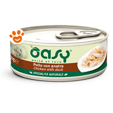 Oasy Cat Specialità Naturali Pollo con Anatra  - Oasy Cat Specialità Naturali Pollo con Anatra - Lattina Da 150 Gr