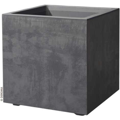 VASO MILLENNIUM CUBO 39 CM ANTRACITE DEROMA GIARDINO PIANTE VASI INTERNO CASA