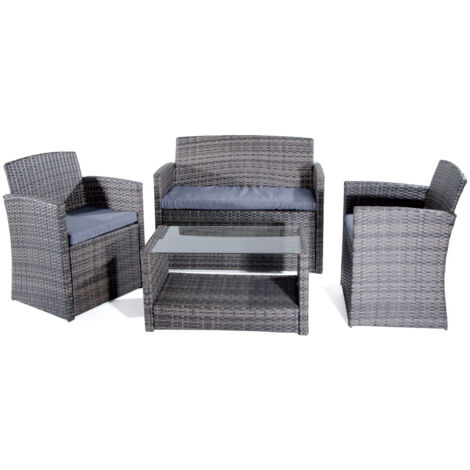 Set da Giardino Lipari Salottino Esterno Rattan Intrecciato Grigio Verdelook (1/5)