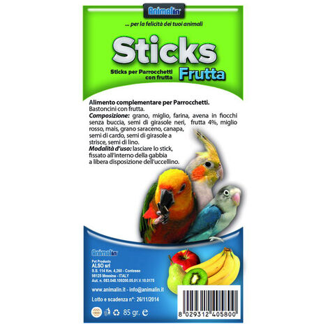 STICKS PARROCCHETTI FRUTTA GR. 85 (1/3)