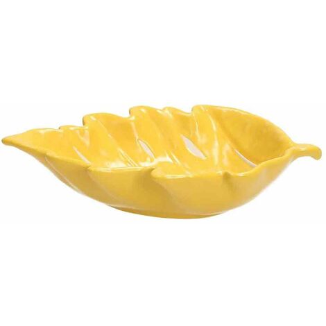 TOGNANA Ciotola gialla RELIEF foglie 16cm (1/3)
