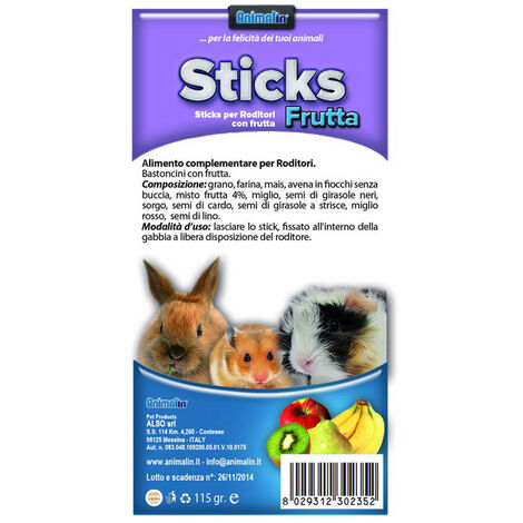 ALSO STICKS RODITORI FRUTTA 115GR (1/3)