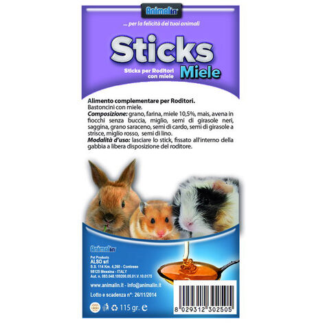 ALSO STICKS RODITORI MIELE 115GR (1/2)