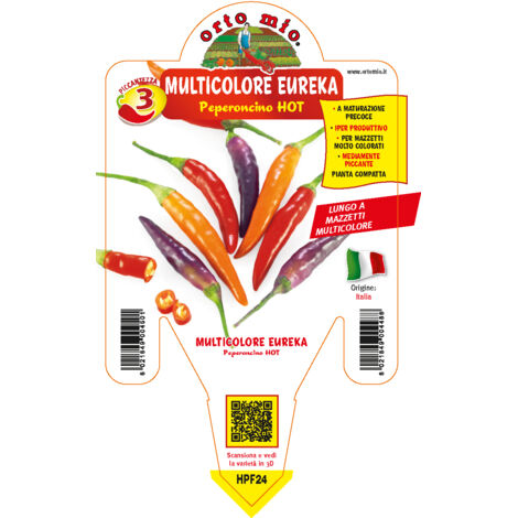 ORTO MIO Peperoncino Hot Eureka Lungo Multicolore