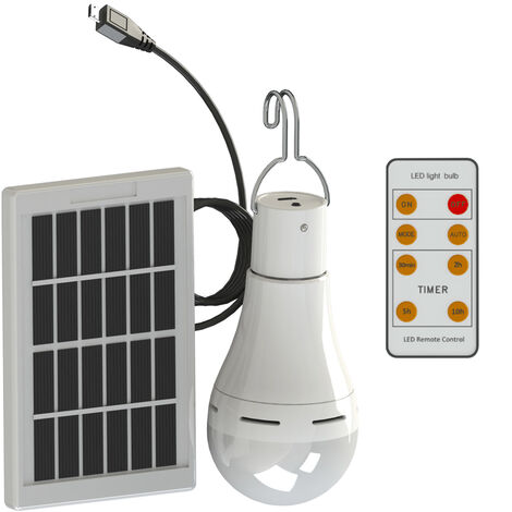 Lámparas solares, Bombilla solar LED con mando a distancia, Modelo 9W: BLS-70-25RC - Modelo 9W: BLS-70-25RC