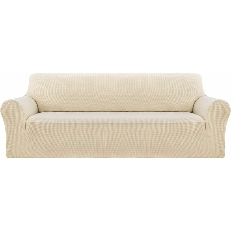 copridivano Spesso di Alta qualità Facile da Montare Elasticizzato Colore Puro Elegante copridivano in Velluto Beige Hengweiuk Seat Length 16-21 Protezione per Cani Tessuto 