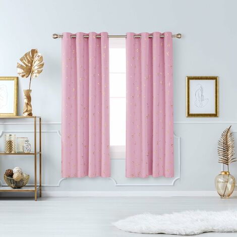 Tenda arredamento per interni casa larga cm 140 x h.280 fiori rosa con anelli 