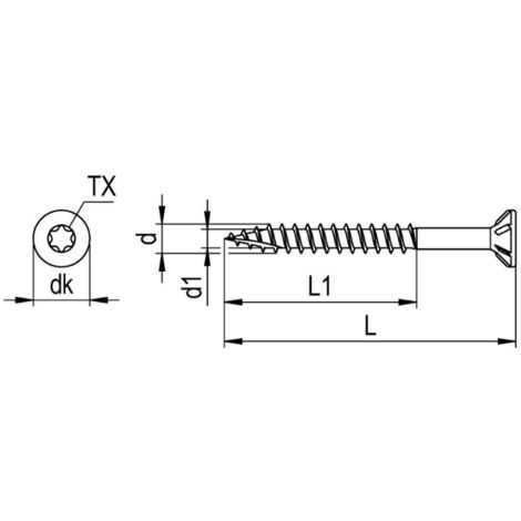 BOITE DE 100 VIS A BOIS R2 PLUS 6,0 x 280 MM