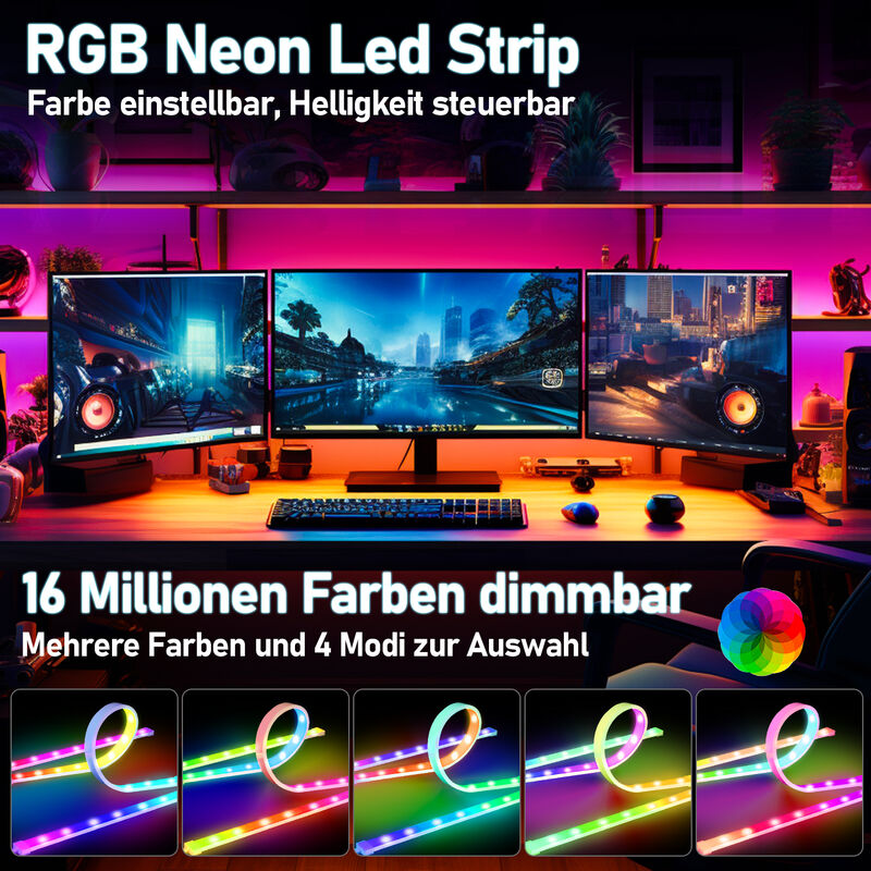 EINFEBEN Bande LED pour bureau de jeu Bande LED RGBIC pour écran