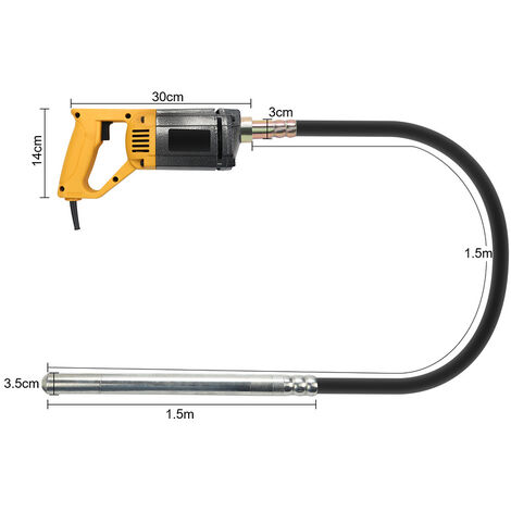 EINFEBEN vibrateur de béton 5000 U/min vibration bouteille bouteille 1.5m vibrateur main vibrateur compacteur de béton 1000W