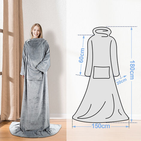 Couverture à Capuche Avec Manches, Couverture En Peluche En Flanelle