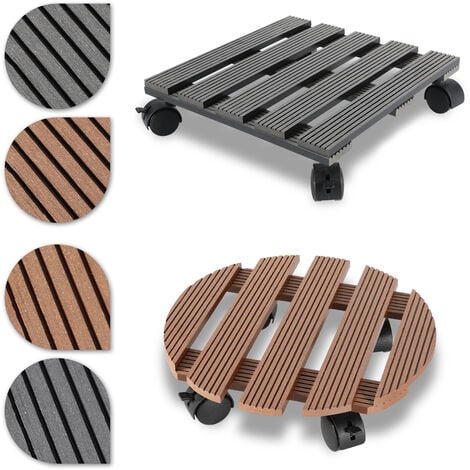 EINFEBEN Porte Plante a roulettes, Capacité De 80 KG Chariot à roulettes Pot de Fleur Interieur Carré Gris