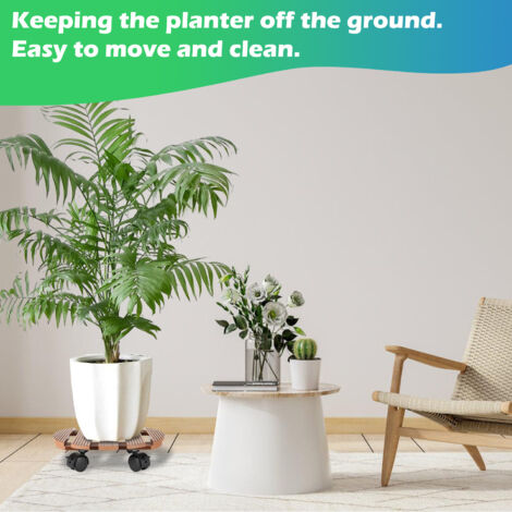 Chariot à Plantes Avec Roulettes 360° - Support Réglable Pour Pots Lourds Jusqu'à 200kg (noir)