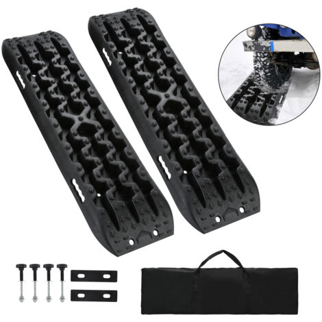 Planches De Traction Neige/boue – Lot De 2, 105x29x7 Cm – PP Résistant, Charge 10 Tonnes – Pour Voiture, 4x4, Camping-car