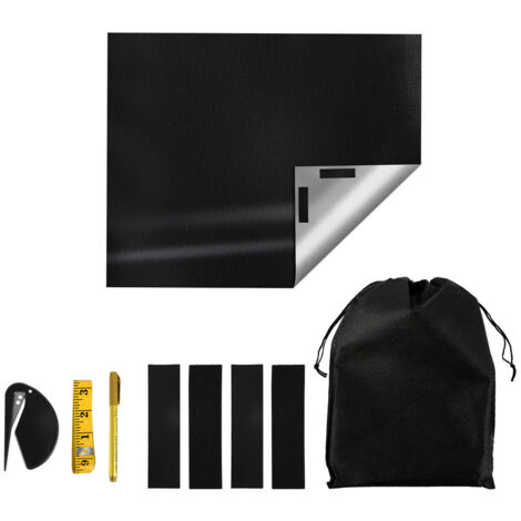Store Occultant Fenêtre 100x145cm - Sans Perçage, Adhésif - 100% Noir, Isolation Thermique - Pour Chambre, Toit, Voiture