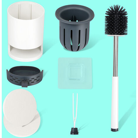 EINFEBEN 2x Brosse WC Silicone Brosse Toilette avec support à