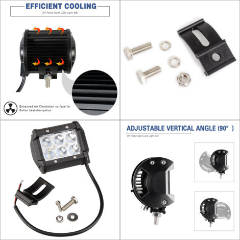 Projecteur De Travail LED Ovale 36W 12V - 2880 Lumens, IP67, Montage Pivotant - Pour Tracteur, 4x4, Véhicule Utilitaire