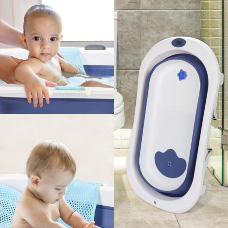 SANOTO Baignoire Bebe 0-3 Ans, Baignoire Gonflables Pliable Bébé Enfant