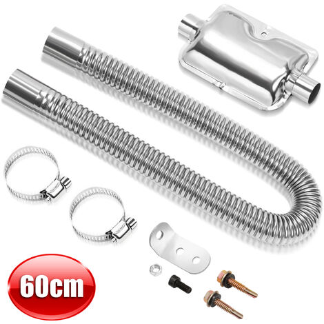 Silencieux D'échappement 24 Mm Pour Chauffage Auxiliaire/parking - En Acier Inoxydable, Avec Clips Et Vis