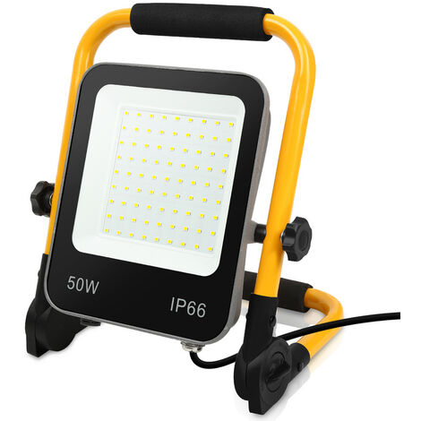 EINFEBEN Projecteur LED avec trépied IP66 projecteur projecteur extérieur lampe de jardin 50W