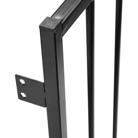 Barrière De Sécurité Métal Pliable Avec Porte - 4 Éléments 240x75 Cm Noir, Protection Enfant Et Animaux
