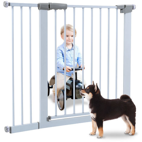 Sécurité Escalier Barrière Sécurité Animaux PawHut - Adjustable 75-145cm, Sans Perçage, Acier, Noir Barriere De Securite Chien Extensible