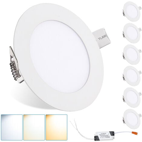 Spot LED Encastrable Blanc pour Salle de Bain IP44 Étanche,Platine LED 5W  intégrée,Plafonnier encastré,Spots de plafond,Lot de 6 L - Cdiscount Maison