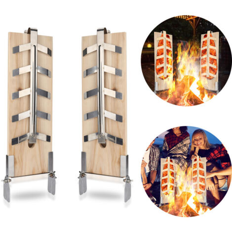 Bargen Premium Grande Planche à Saumon Avec Support Stable En Hêtre - Pour Fumer Ou Griller (Set De 1)