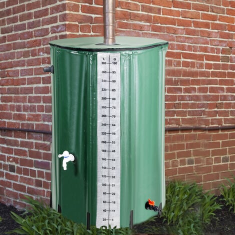 EINFEBEN Réservoir d'eau de pluie 380 litres en PVC avec sortie pour tuyau d 'arrosage