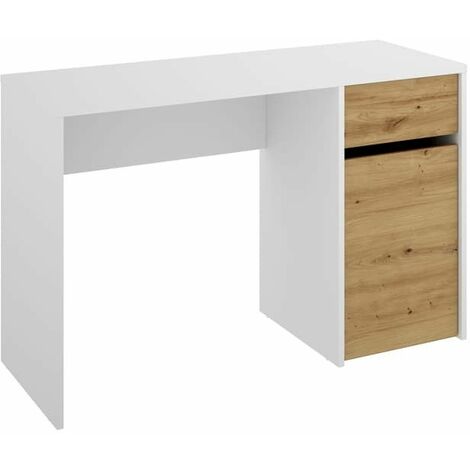 Bureau Bali blanc avec 1 tiroir et 1 porte Blanc - Nordique 110,3 x 74,2 x 50,2 cm