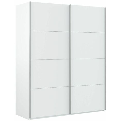 Armoire à portes coulissantes Arya blanche 150 cm (largeur) x 200 cm (hauteur) x 60 cm (profondeur)