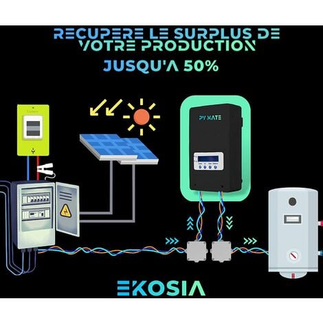 Routeur Solaire Chauffe Eau, PV Mate solar 3.6kW, Optimiseur panneau solaire,  Surplus Photovolatïque 2 sorties