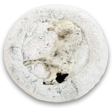 Coussin Chien Chat Apaisant 115cm Dodo Donut™ Confort+ Rond Doux Cocoon Puppy Love Panière Anti Stress Panier Lit Petit Chien Soutien Orthopédique Mousse 23 kg/m3 Matelas Dehoussable Lavable XXXL