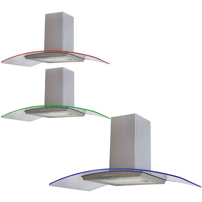 CIARRA 60cm Glass Angled Cooker Hood Class A++ 650m3/h 4 Speeds