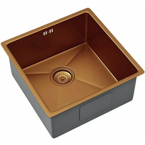 Inset Undermount Copper Kitchen Sink 1 0 Bowl 1 5mm Steel SIA UM10CU   65334626 4 