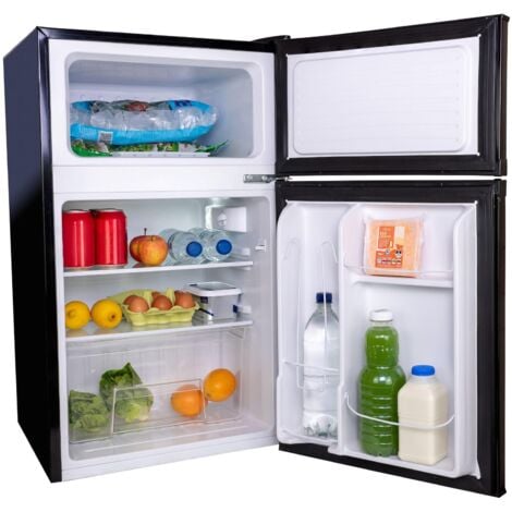 SIA UFF01BL/E 88L Black Freestanding Under Counter 2 Door Fridge Freezer