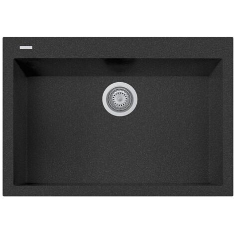 Lavello composito cucina Plados ON7610 una vasca - UM44 Nero Metal