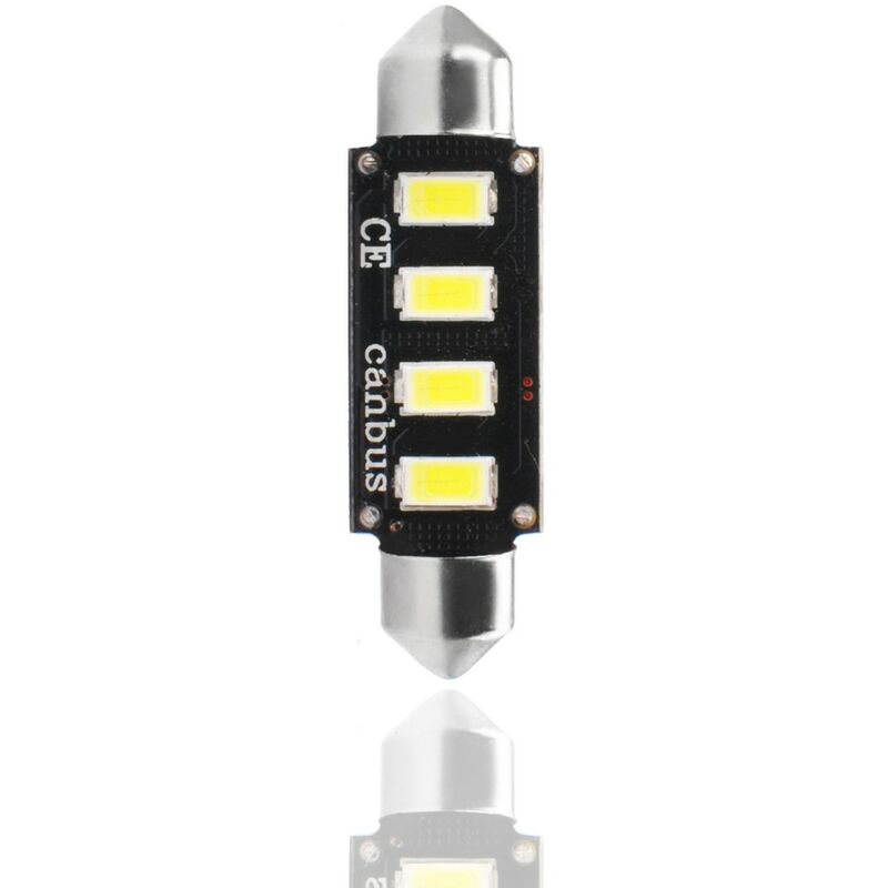 10 ampoules LED C5W CANBUS 42mm 12V 4x SMD5730 blanc
