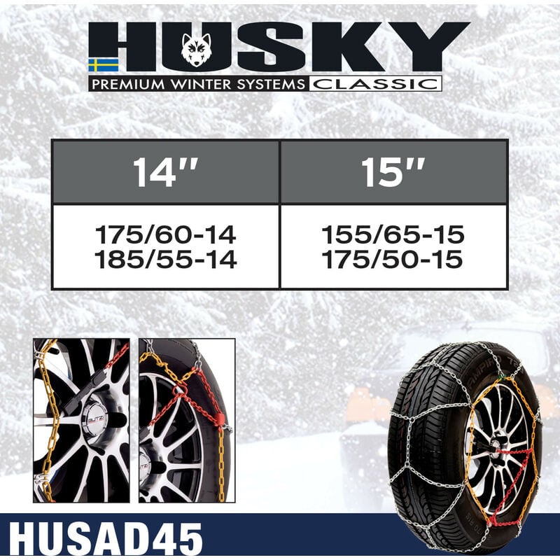 Chaines neige manuelle 9mm HUSKY ADVANCE taille 130