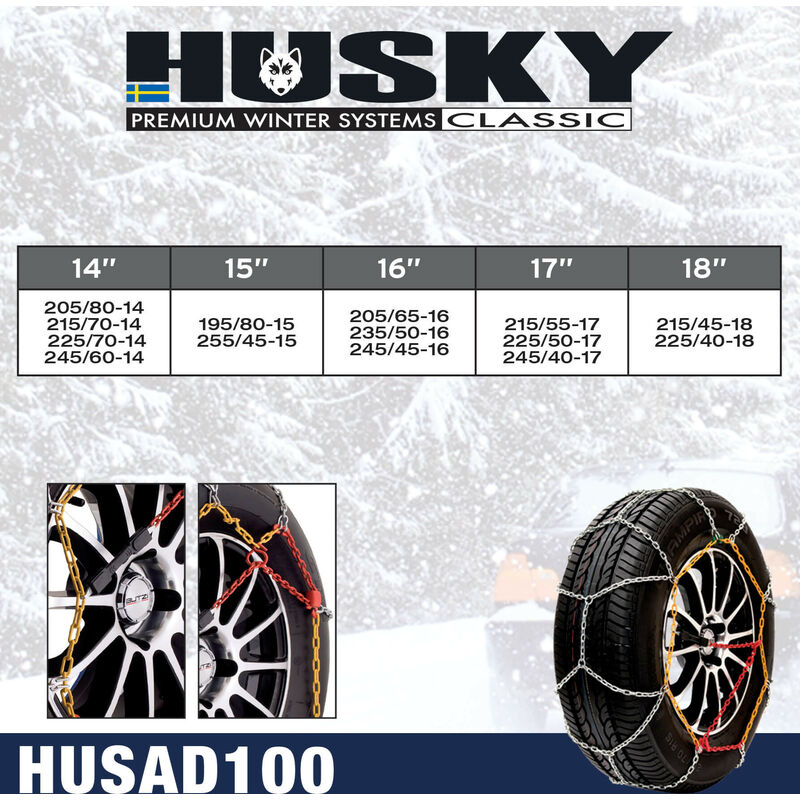 Chaînes à neige Husky Advance Classic 9mm KN70 O-Norm 