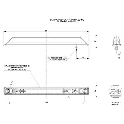 Feu de gabarit blanc LED 12/24V remorque camion caravane - Habill'Auto