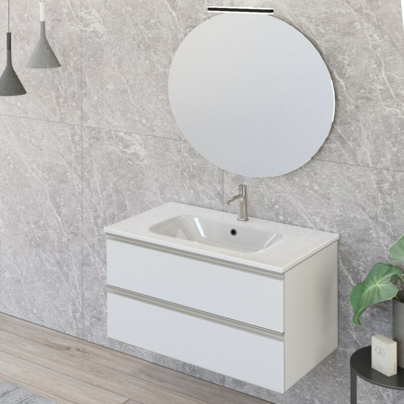 Armadietto da bagno pensile, con chiusura ammortizzata Soft-Close, 60 x 30  x 25 (altezza x larghezza x profondità), colore bianco opaco e bianco  lucido : : Casa e cucina