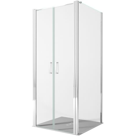 Box doccia due lati con porta saloon h195 6mm anticalcare dobla, misura 75x90 (1/5)
