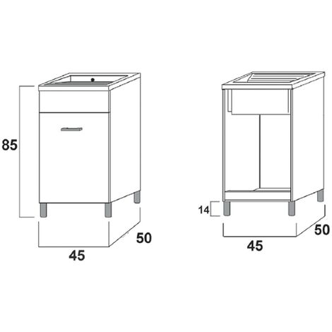 Mobile Lavatoio in Abs 60x60 60x50 50x50 bianco opaco