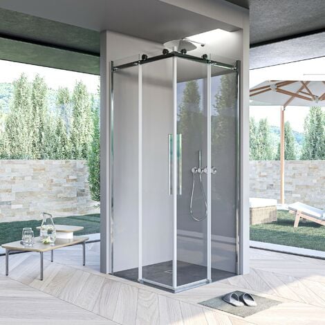 Box doccia due lati anticalcare scorrevole 8mm h200 melissa, misura 70x75