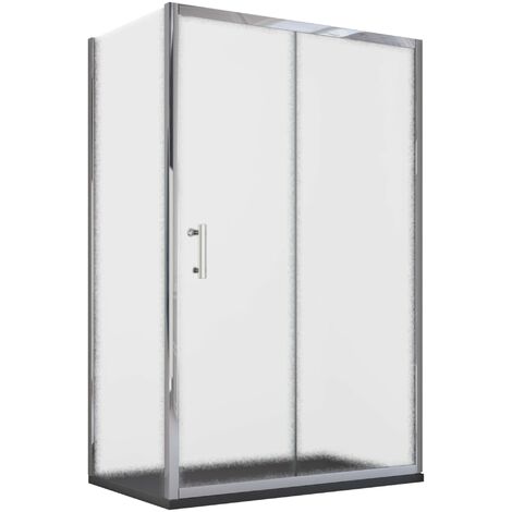 Box doccia angolare scorrevole opaco con lato fisso h190cm 6mm big, misura 70x90